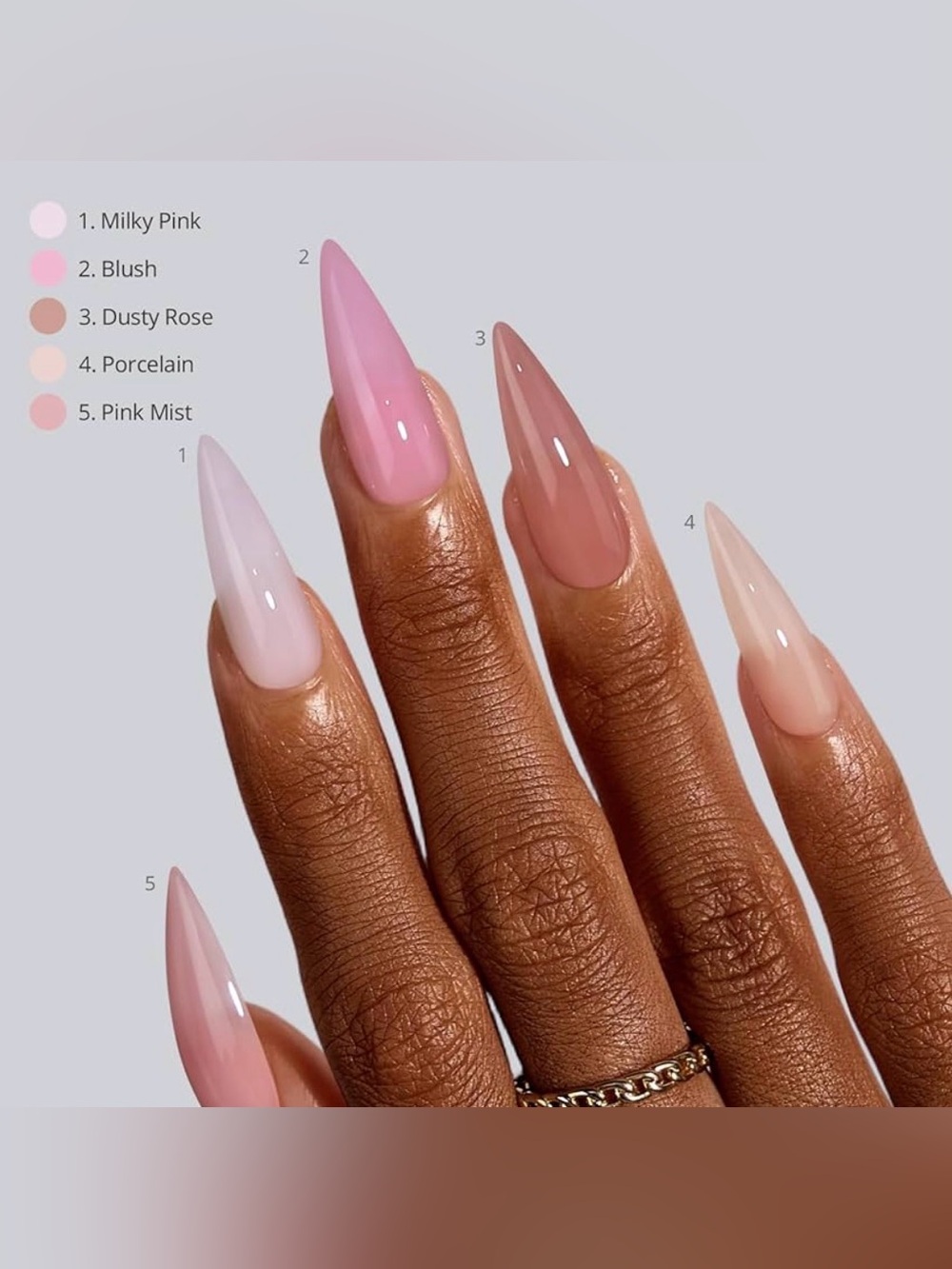 Set of 5 XCOATTIPS Bare 5Shades Nude Press on Nails 160 Fake Nails Easy to Apply - Picture 6 of 9